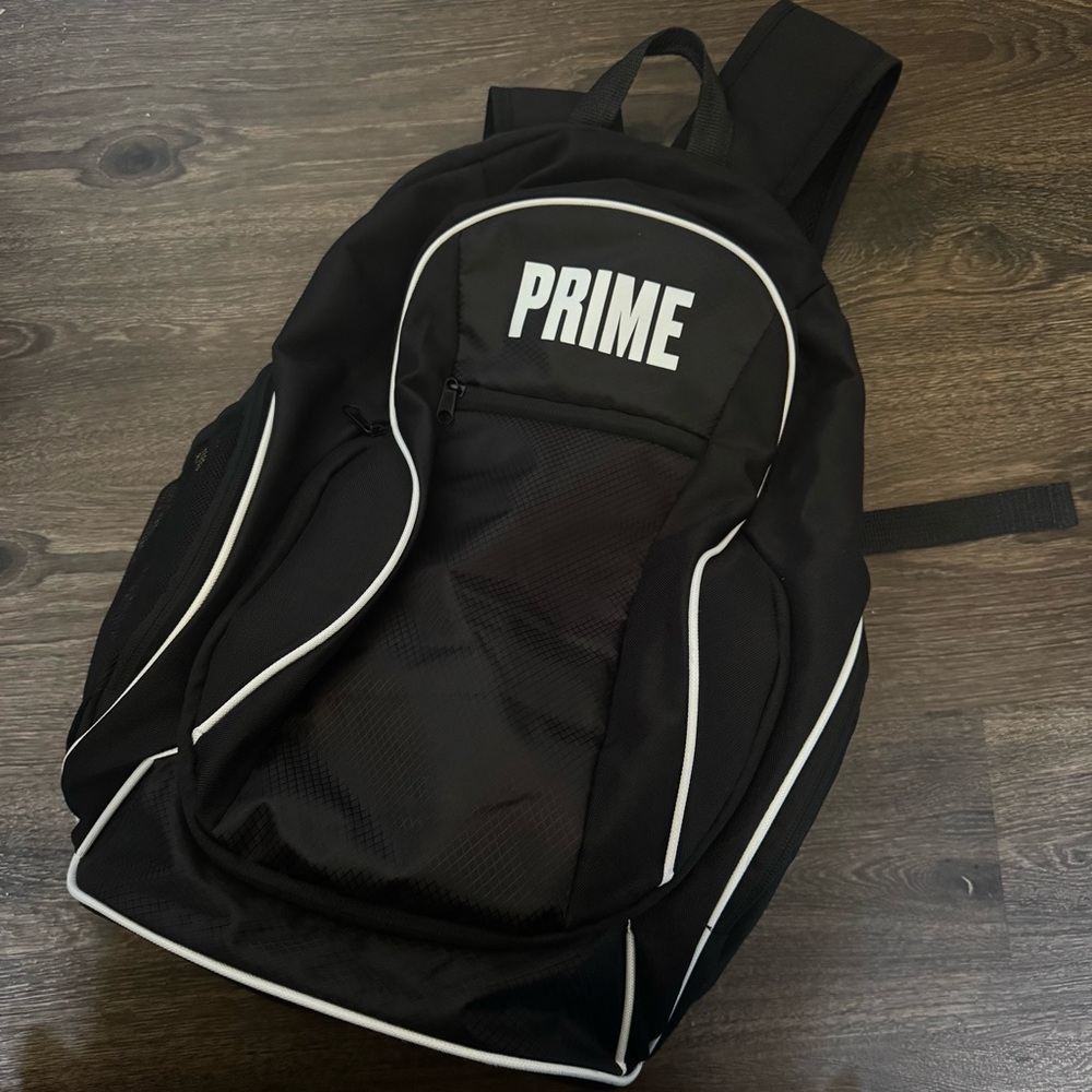 Prime Black Backpack with White Piping -